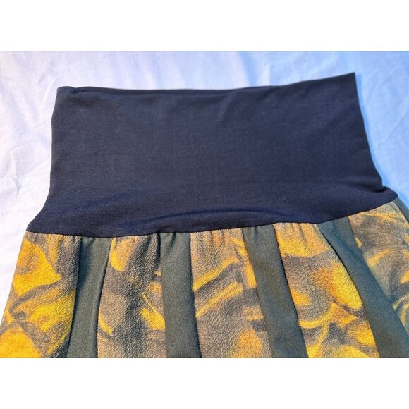 Y2K  EVA GERMAIN PARIS Unique Pattern black elastic High Waisted Skirt France - Picture 8 of 16